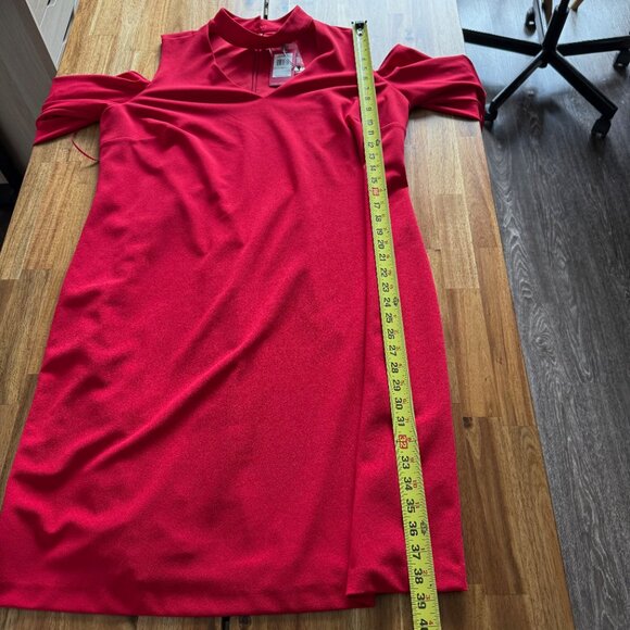 Vince Camuto Red Dress Plus Size 1X Cold Shoulder NWT Vamp Goth Cocktail - Picture 16 of 16